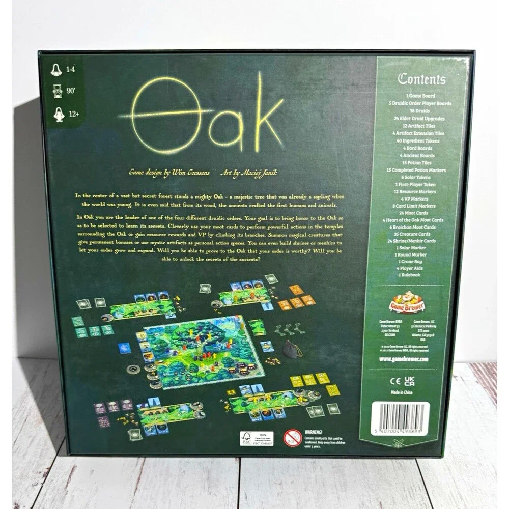 Game Brewer Oak Fantasy Board Game 1-4P Ages 12+ 2017 Games 100 Award